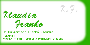 klaudia franko business card