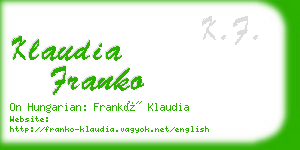 klaudia franko business card